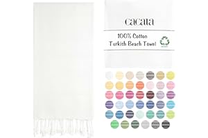 Cacala Lightweight and Thin Turkish Beach Towel 100% Cotton Sand-Free and Quick-Drying Goodness Perfect as an Extra Large Travel Towel, Beach Accessory, or Gift for Beach Lovers, 37 x 70