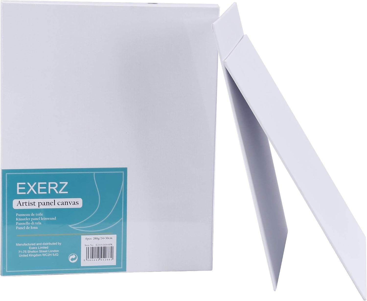 Exerz 24x30cm Canvas Panel 3mm 6pcs 280gsm 100% Cotton/Blank Artist Canvas Board/Triple Primed/Acid Free/Medium Grain - Oil & Acrylic