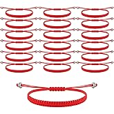 Qulkws 20 Pack Red String Bracelets Red Bracelet for Women Protection Good Luck Bracelet Adjustable Bracelets for Lover Couple Friend Women Men