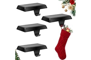Set of 4 Metal Christmas Stocking Holders for Mantle Heavy Duty Stocking Hangers Stocking Hook Christmas Ornaments for Counte