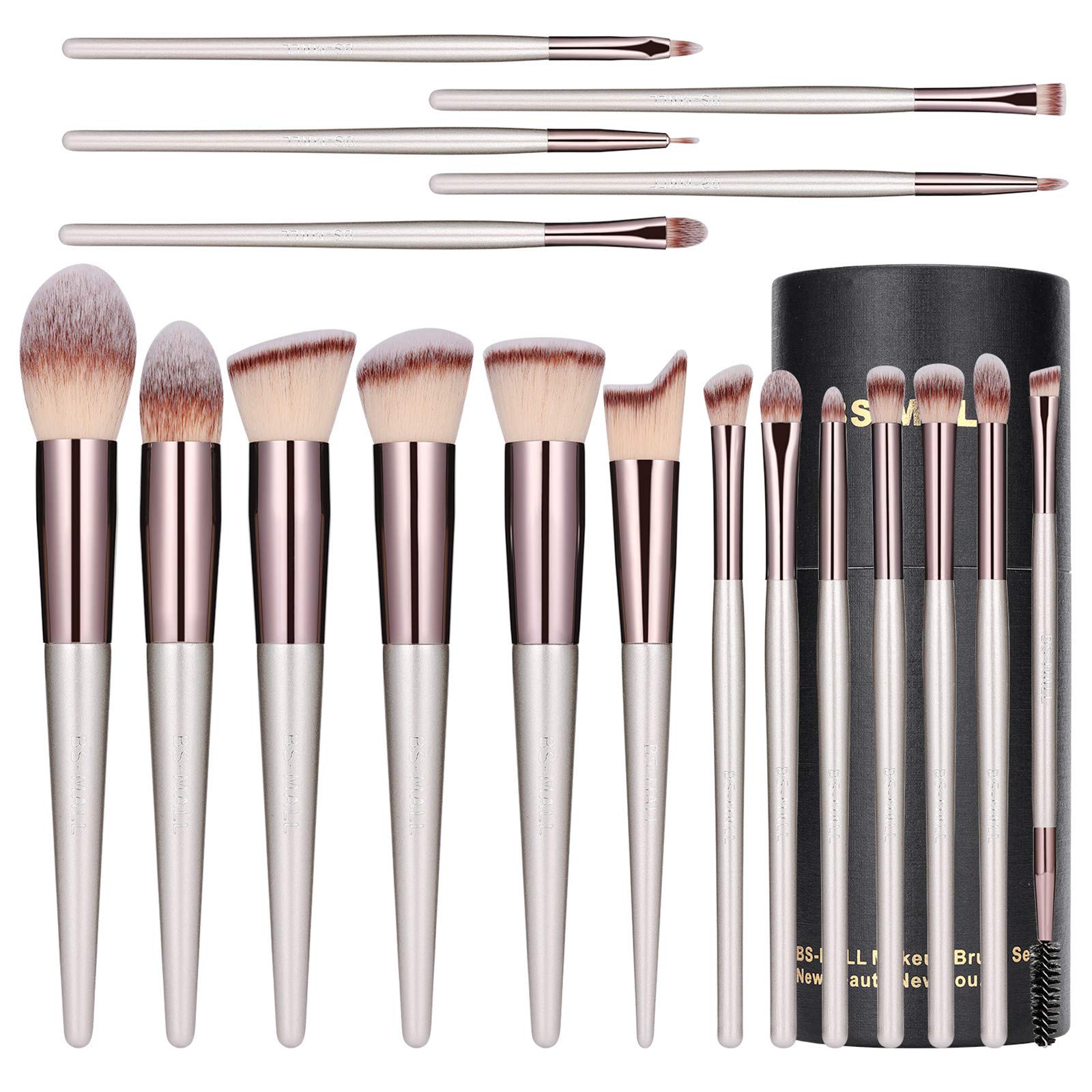 Makeup Brushes,Difitem Professional 18-Piece Make Up Brushes Foundation Powder Eyeshadow Eyeliner Eyelash Concealer Highlighter Lip Blending Blush Stippling Contour Makeup Brushes Sets with Holder