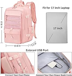 Travel Backpack for Women Men 17 Inch Laptop