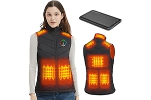 KOVNLO Heated Vest for Women With Battery Pack Included, Smart Button with Light-out Design, Electric Heated Jackets