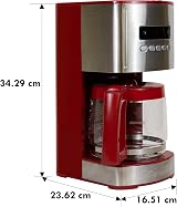 Kenmore Koolatron 12-Cup Drip Coffee Maker 1.8L Glass Pot Digital Timer Red view 6