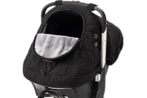 Car Seat Cover Baby Winter: Sprouterie Carseat Canopy for Babies - Infant Cold Weather Shield with Zipper Peeping Window Warm and Cozy Waterproof Universal Fitted Black for Boy Girl Neutral Newborn