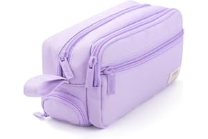 HVOMO Large Pencil Case High Capacity Holder Box Storage bag Desk Organizer Marker Pouch Pen For Middle School Office College Adult Girl and Boy(Purple)
