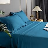 ILVOE Twin Size Sheet Set, Twin Bed Sheets 3 Pieces, Breathable and Soft Hotel Style Sheets Set, Microfiber Sheets with Deep Pockets, Easy Care, Peacock Blue