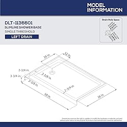 DreamLine SlimLine 36 in. D x 60 in. W x 2 3/4