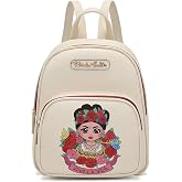 Frida Kahlo Official Licensed Fashion Backpack, Floral Pattern, 10H x 8.5W x 5D inches.