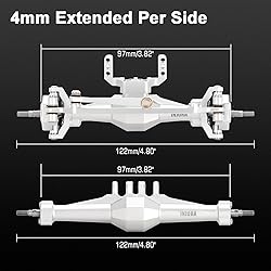 INJORA +4mm Diamond Axles with Lay Down Servo Mount