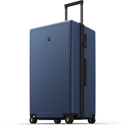 LEVEL8 Trunk Luggages, 28 Inch Luggage with Spinner Wheels, Luminous  Textured Checked Large Hard Shell Lightweight with Tsa Lock, Navy in Kuwait 