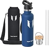 Super Sparrow 1000ml Stainless Steel Insulated Water Bottle with Two Lids