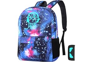 SAMIT Anime Luminous Backpack with Pencil Case for Teen Boys and Girls,College School Daypack Lightweight Laptop Bag