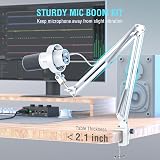 FIFINE K688CTW White Podcast Microphone Kit with Boom Arm XLR/USB view 2