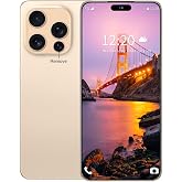 Huness I16 PM 16+1TB Smartphone Unlocked Cell Phone,6.99" HD Screen Unlocked Phones,Battery 7000mAh Android 14,Face ID/Fingerprint Button unlock/Photos/5G/Dual SIM/GPS (Gold)
