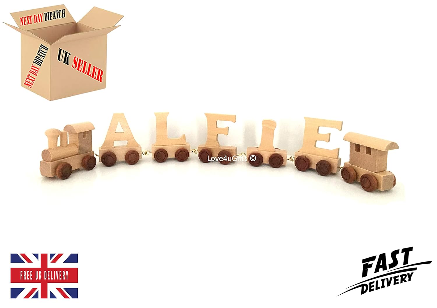 personalized wooden train