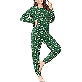 Ekouaer Womens Fuzzy Fleece Pajama Sets Long Sleeve Jogger Sets Comfy Sleepwear Loungewear with Pockets