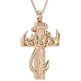 XSMZB Cross Cremation Jewelry Urn Necklace for Human Ashes Fish Hook Memorial Urn Pendant Deer Antler Cross Ashes Holder Keepsake Jewelry
