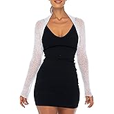 Back From Bali Womens Sheer Arm Cover Shrug Lightweight Cropped Mesh Knit Sleeves