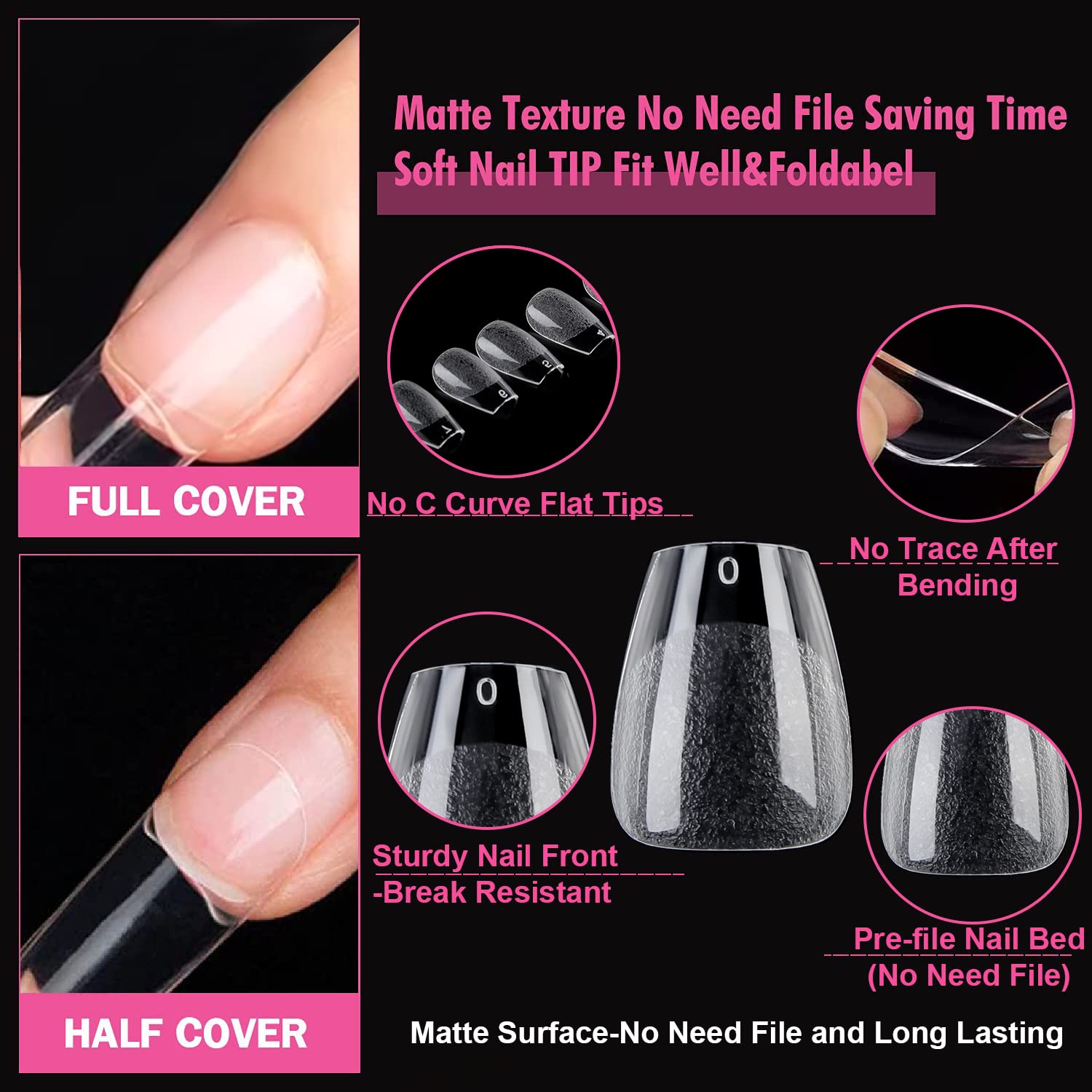 UNA GELLA Extra Short Coffin Nails XS 216pcs Pre-shape Press on Nails Extra Short Coffin Gel TipsFull Cover Acrylic Fake False Nails Extension 12 Sizes Gelly Tips - Image 3