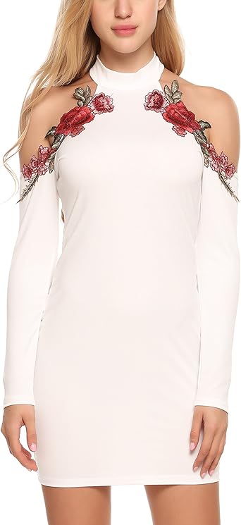 white halter bodycon dress
