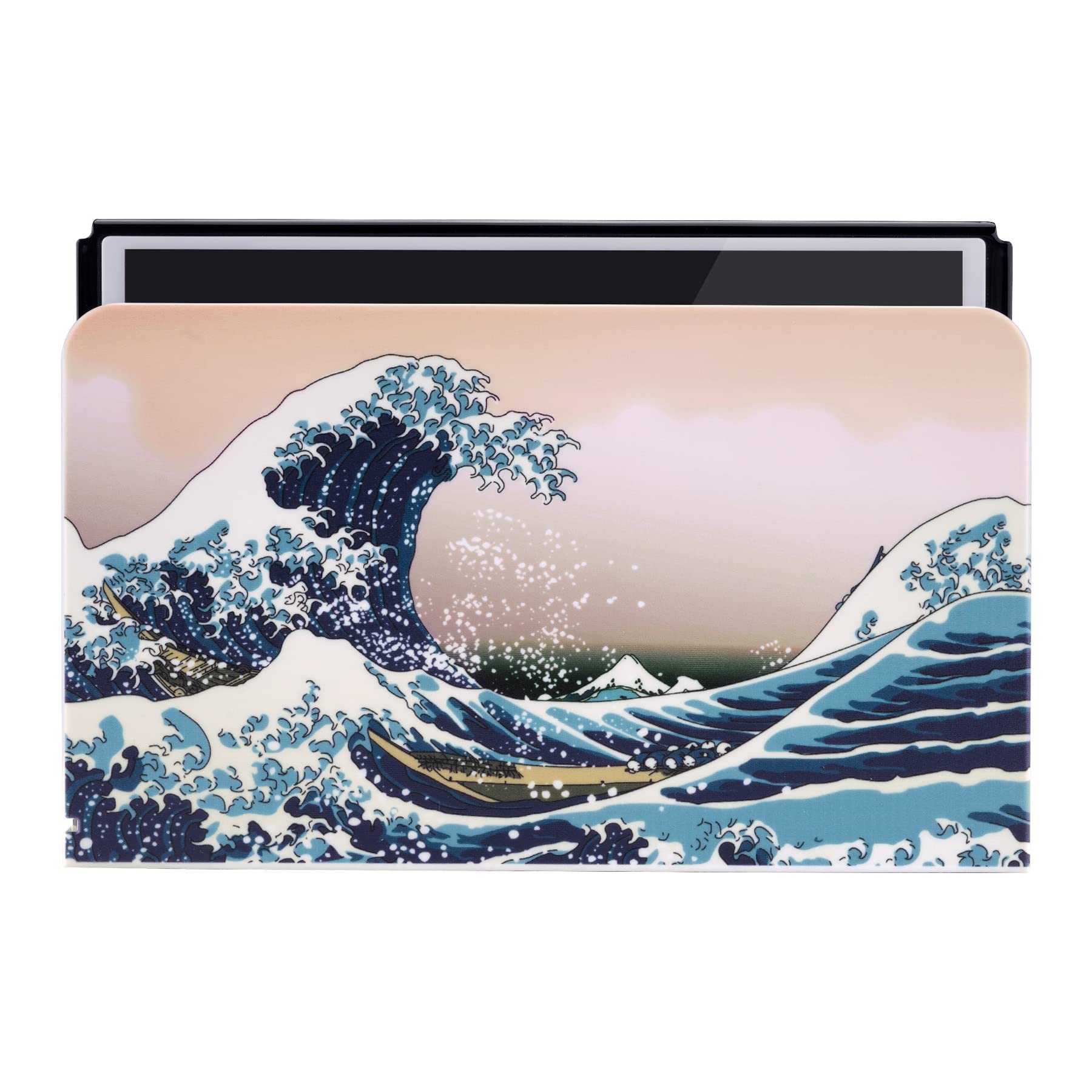 PlayVital The Great Wave Custom Dock Cover for Nintendo Switch OLED, Dust Anti Scratch PC Hard Faceplate Shell Cover for Nintendo Switch OLED Charging Station - Dock NOT Included