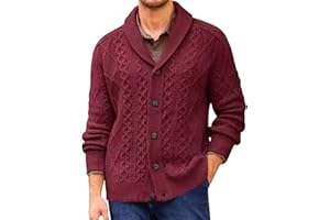 Men's Business Knitted Cardigan Casual V-Neck Sweaters Single-Breasted Solid Color Sweater​