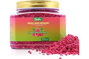 SNAFRE Freeze Dried Raspberry Pieces, 3.53OZ Dried Raspberries, Freeze Dried Fruit, No Sugar Added, Freeze Dried Fruit Snacks for Baking, Garnishing, Cakes, Chips, Beverages, Yogurt, Cereal