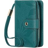 GAEKEAO Small Wallets Woman RFID Blocking Leather Wristlet Purse Bifold Ladies Wallet Credit Card Holder with ID Window
