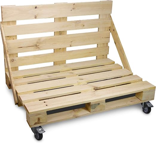 HAPPERS Sofá de palets Crudo Natural con Ruedas 120x80: Amazon.es ...