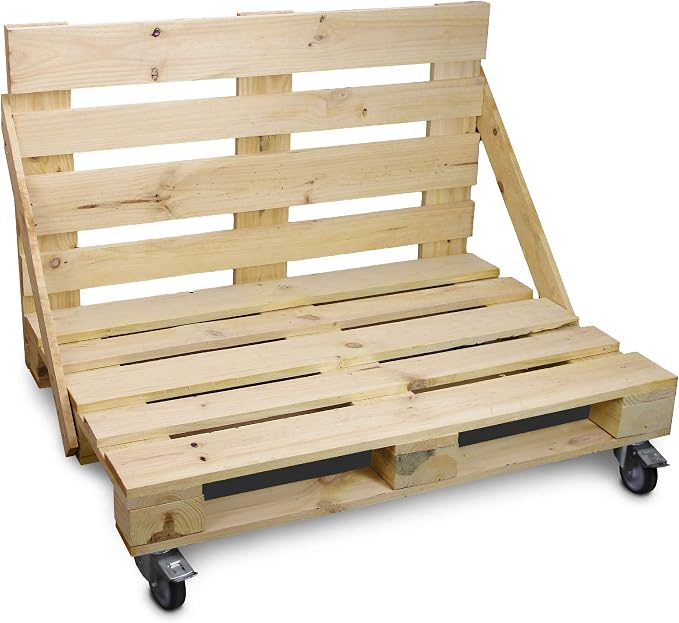 HAPPERS Sofá de palets Crudo Natural con Ruedas 120x80: Amazon.es ...
