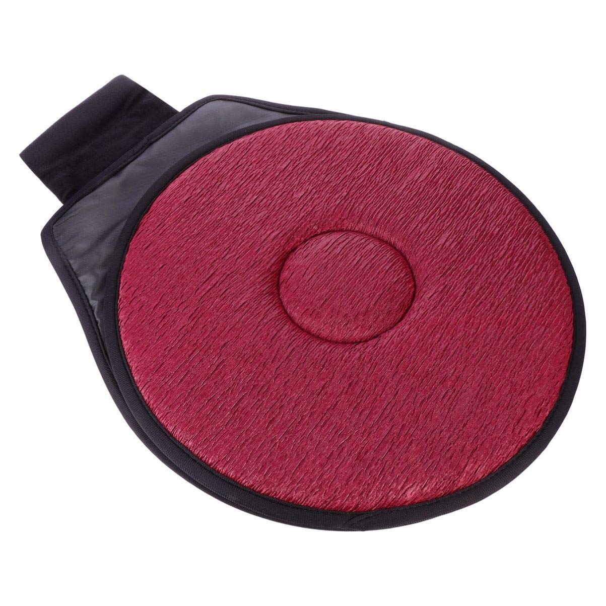 Homoyoyo 360 Pain Disc Round Cushion Rotating Mobility ° Claret and Cushions Non- Transfer Swivel Thick Chair Vehicle Suv Wheelchair Accessories Pad Car Home Boat Easy Suitable