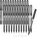 Shuttle Art 25 Pack Rollerball Pens 0.5mm Extra Fine Black Ink Quick Drying