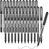 Shuttle Art RollerBall Pens, 25 Pack Black Fine Point Roller Ball Pens, 0.5mm Liquid Ink Pens for Writing Journaling Taking Notes School Office