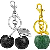 ANDGING Cherry Bag Charm Cute Cherry Keychain Red Black Handbags Purse Key Chain Accessories Birthday Christmas Gifts