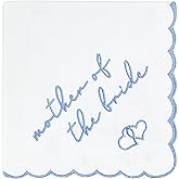 LADY&HOME Wedding Handkerchief - Something Blue for Bride- Embroidered Handkies Gift For Mother of the Bride and Groom