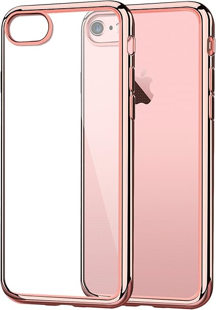 Amazon Iphone 8 ケース Iphone 7 ケース Iphone Se Tpu 透明 防指紋 メッキ加工 薄型 ソフト 防塵 人気 オシャレ 耐衝撃カバー Iphone 8 Iphone 7 Iphone Se ローズゴールド 修理パーツ 通販