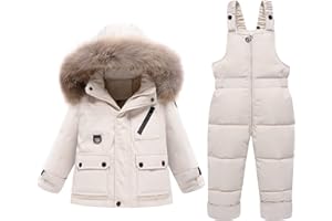 Hecxagd 2-Piece Toddler Snow Suit, Baby Snowsuit, Infant Snowsuit Toddler Girl Boy Snowsuit, Kids Winter Coat Snow Pant 2-8T