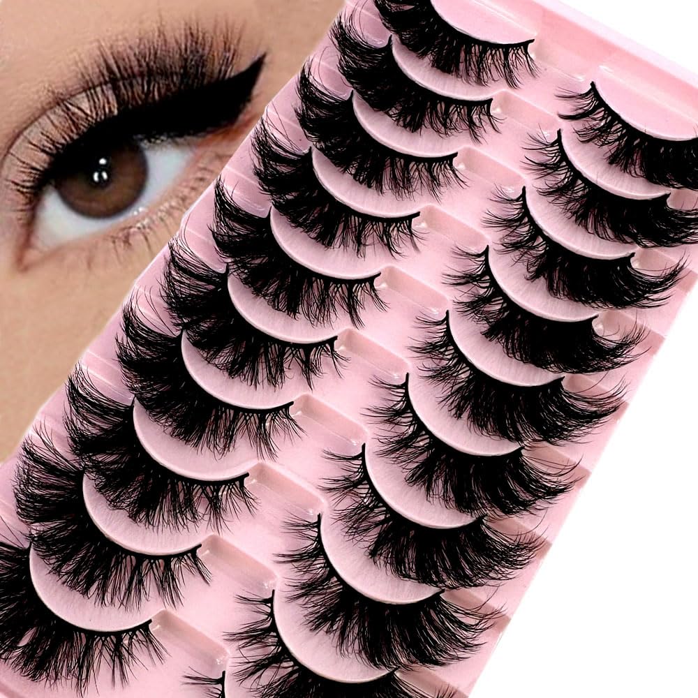 Soft Mink Eyelashes 3D Curl Winged End Eye Elongated Fake Lashes Thick Handmade Natural False Eyelash Messy Cross Lash Wholesale (QY-1#)