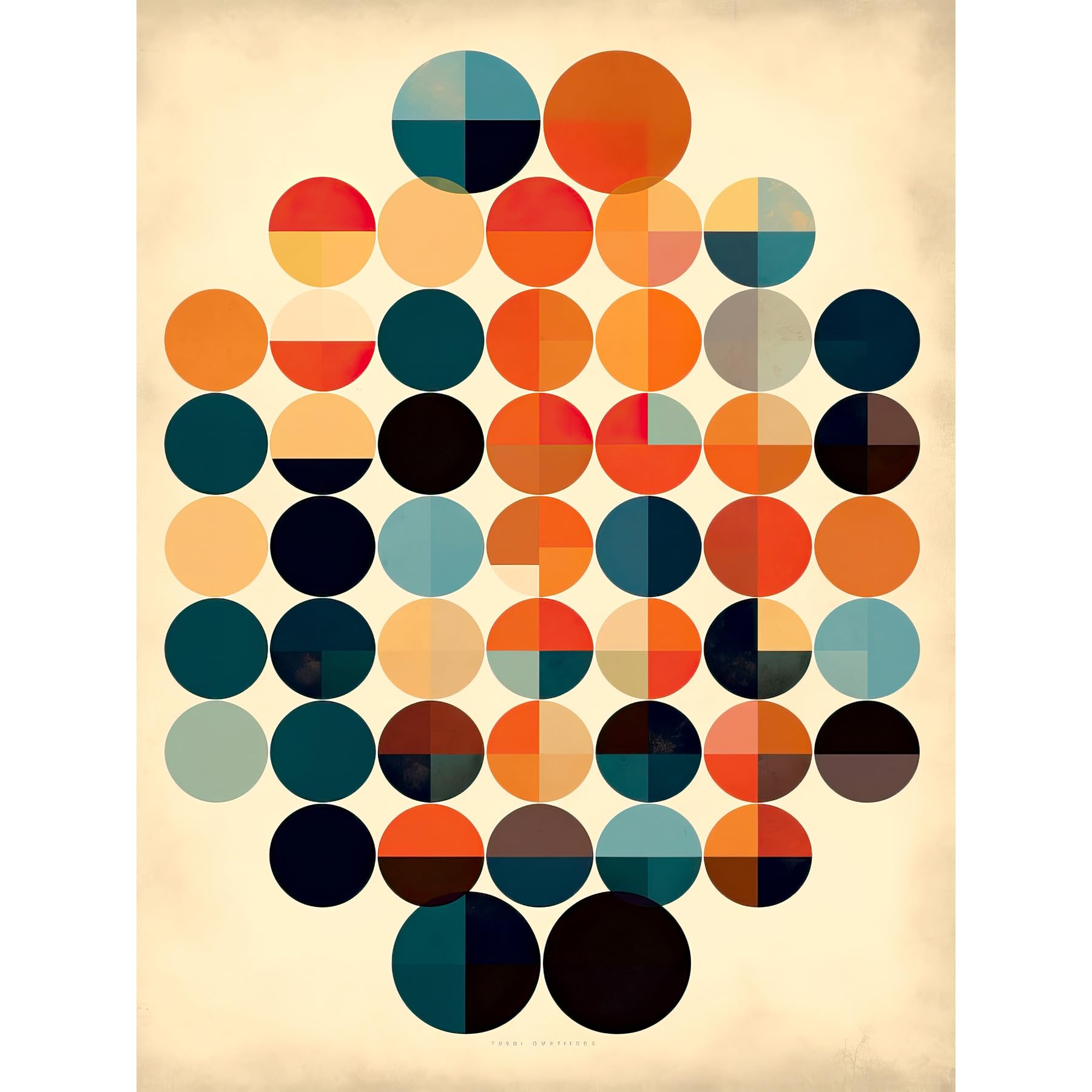 Artery8 Minimalist Bauhaus Geometric Vintage Colourful Shapes Circles Large Wall Art Poster Print Thick Paper 18X24 Inch