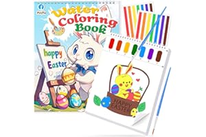 FOIFIS Paint with Water Coloring Books for Toddlers, Watercolor Painting Book and Drawing Art Paper for Kids Ages 3 4 5 6 7 8 Years Old, Easter Art Craft for Drawing with Brush