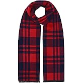 American Trends Mens Winter Warm Long Soft Scarf Plaid Tassel Scarf for Men Soft Classic Scarves