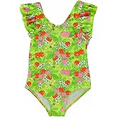 Portakal One Piece Swimsuit for Girls Cute Swimwear Bathing Suit Swimwear for 3-12 Years Lime Green