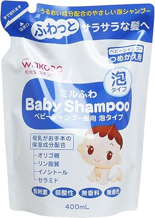 Amazon 和光堂 ミルふわ ベビーシャンプー髪用 泡タイプ つめかえ用 400ml 12コ 和光堂 ベビーシャンプー