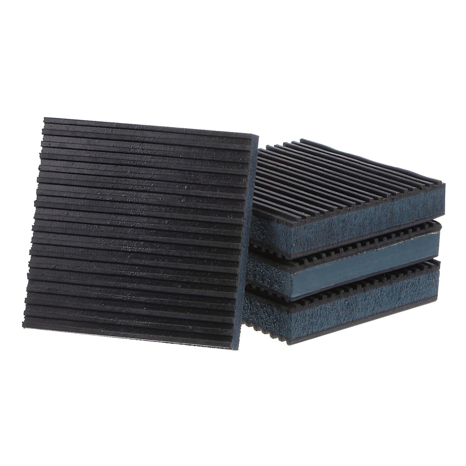 Kozelo 4pcs EVA Foam Rubber Anti Vibration Pads -[4" x 4" x 7/8"] Isolation Rubber Pads, Anti-Slip, for HVAC System and Washer, Black and Blue