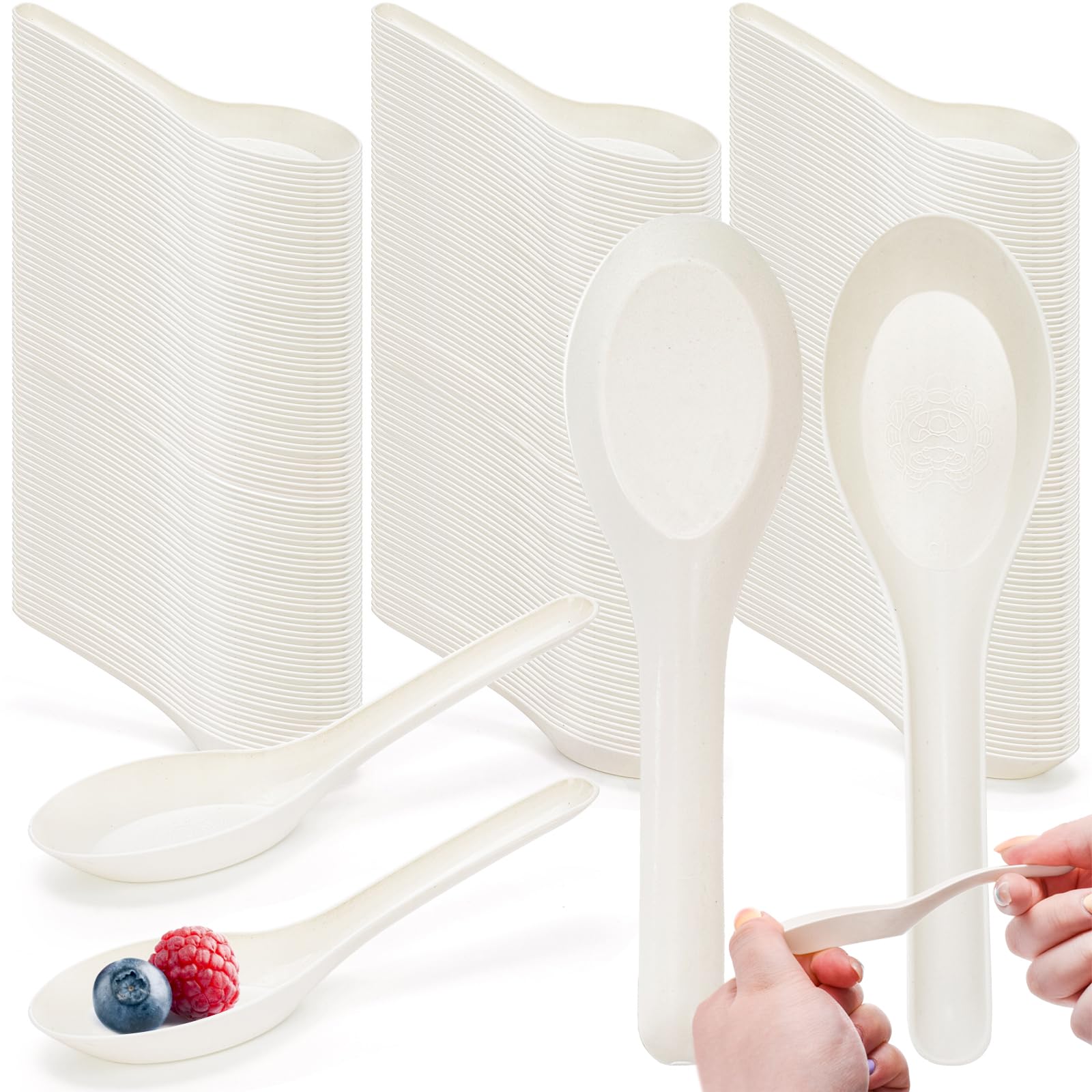Photo 1 of *MISSING PARTS UNKNOWN*
ELFULLY 300 Pack Disposable Asian Soup Spoon, Small Plastic Spoons Bulk, 4.6" × 1.2" Heavy Duty Spoons for Hot Soup, Plastic Utensils Cutlery for Home Restaurant Party Supply, Freezer Microwave Safe