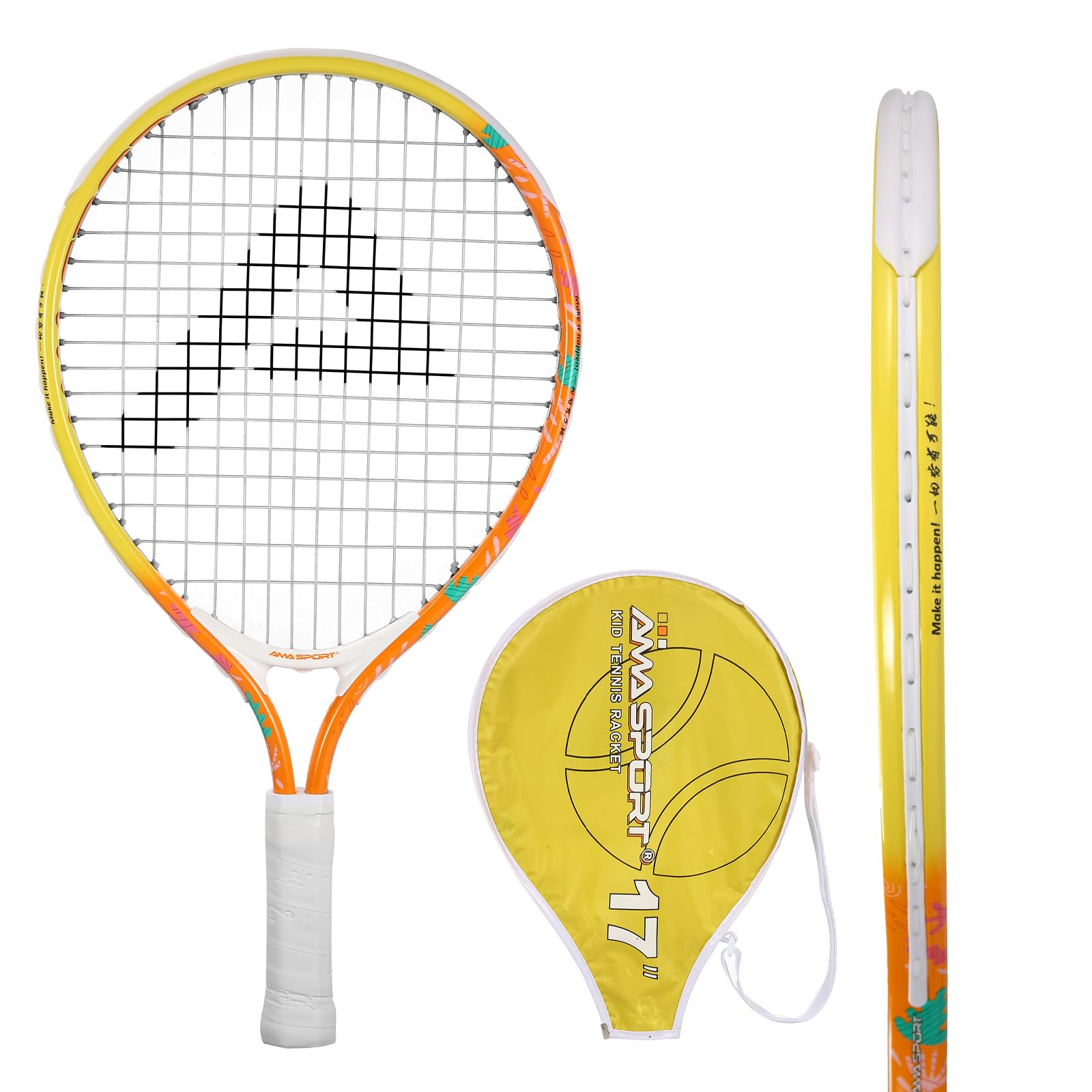 Photo 1 of AMA SPORT Kids Tennis Racket for Junior Toddlers Starter Kit 17-25" for Girls and Boys - 4 Color Kids Tennis Rackets Age 2-12 with 420D Nylon Shoulder Strap Bag