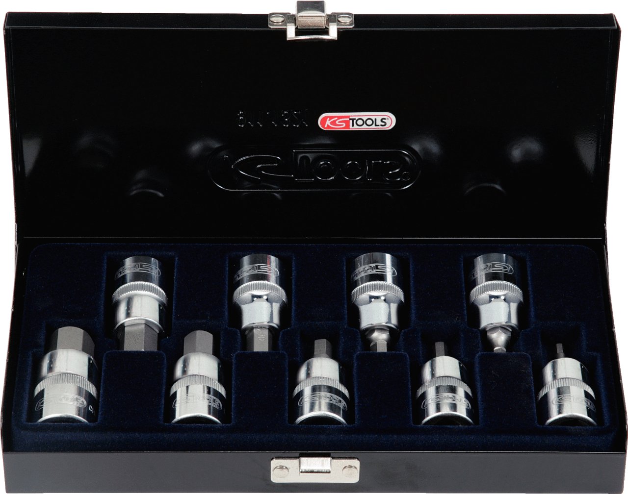 KS Tools 918.1330 1/2-inch Chrome Plus Hex Bit Socket Set (9 Pieces)