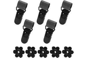 10pcs Garden Flag Clips & Stoppers, Plastic Windproof Stand Pole Clips with Stopper Yard Flags Pole Holder Accessories for In