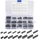 MUZHUPGUZ 140 Pcs Round Ended Feather Key, Parallel Drive Shaft Keys Set | Key Stock Assortment, Drive Shaft Parallel Keys, Shaft Feather Key, Keyway for Fasteners Mechanical Industry, 3mm 4mm 5mm 6mm